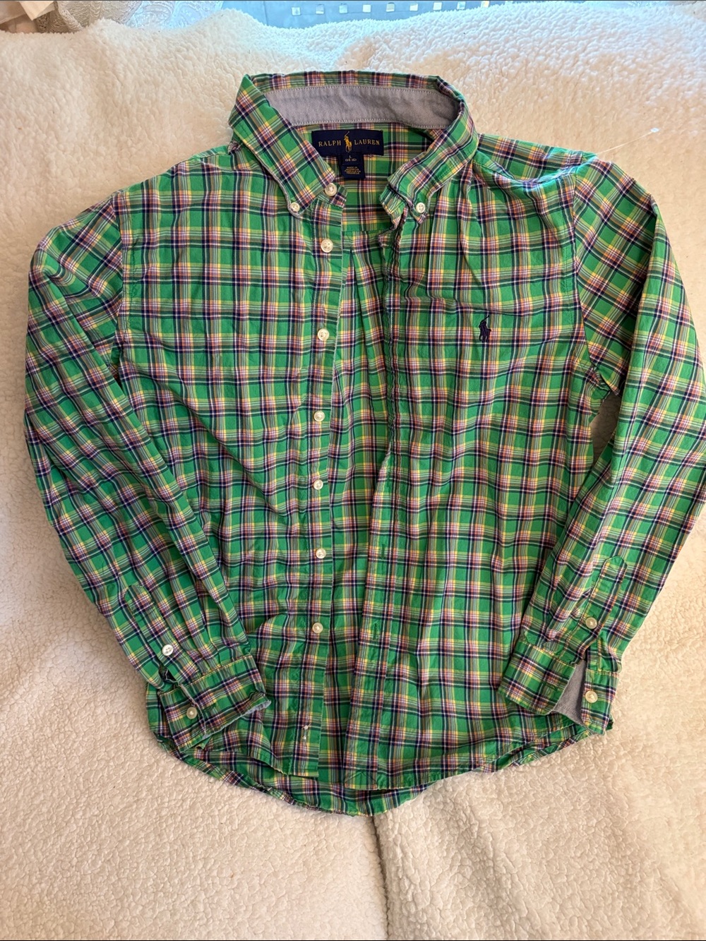 Ralph Lauren Green & Blue Plaid Button-Down Shirt